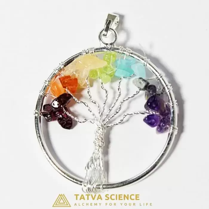 Buy Jovivi Crystal Quartz Tree Life Pendant Necklace,7 Chakras Gemstone  Charms at Amazon.in